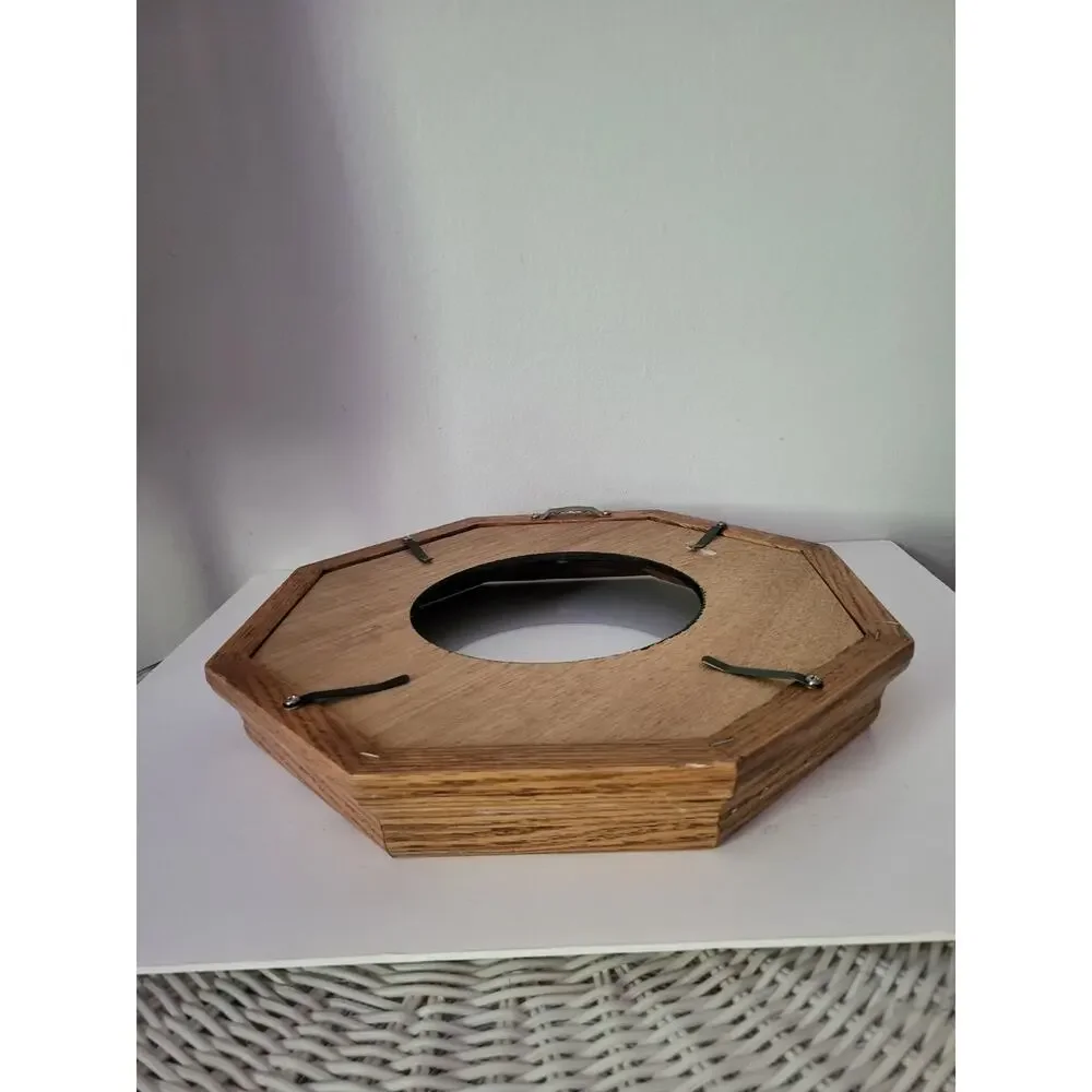 VTG Lynette Decor Elegant Wall Mount Oak Wood Plate Frame w/Glass 12